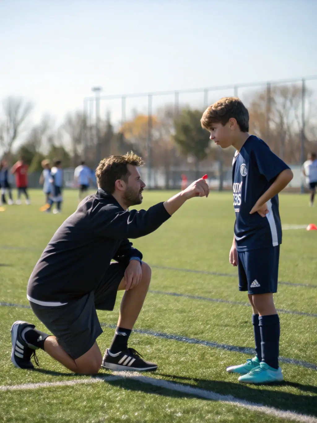 A coach providing personalized feedback to a runner during a training session, highlighting the expert guidance and support available at RTO.